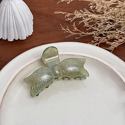 Темный Морско-зеленый Заколки для волос в форме когтей из ацетата целлюлозы, аксессуары для волос для женщин и девочек, бантом, темно-зеленый, 76 мм