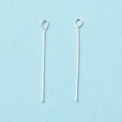 Серебро Латунный штифт, без кадмия и без свинца, серебряные, 30~30.5x3x0.5 мм, 24 датчик, отверстие : 1.6 мм