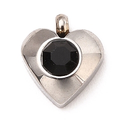 Реактивный Самолет 304 прелести нержавеющей стали, с акриловыми стразами, граненые, очарование камня, сердце, цвет нержавеющей стали, струя, 8.2x7.2x3.2 мм, отверстие : 1 мм