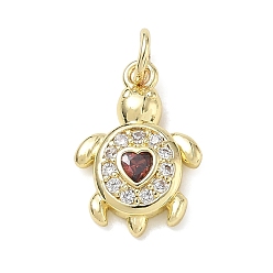 Siam Brass with Rhinestone Pendants, Tortoise Charms, Golden, Siam, 17x11.5x3mm, Hole: 3mm
