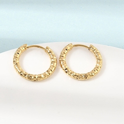 Настоящее золото 18K 304 круглые серьги-кольца из нержавеющей стали, ионное покрытие (ip), реальный 18 k позолоченный, 17x2.5 мм