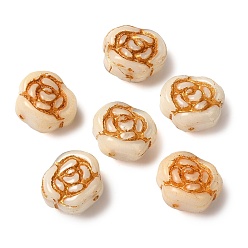 Папайя Оранжевый Непрозрачные бусины лэмпворк, роза, papayawhip, 13x8 мм, отверстие : 1 мм, Около 58~70 шт / 100 г