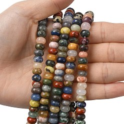 Смешанные камни Природных драгоценных камней смешанного бисер нитей, рондель, 8x5 мм, отверстие : 1 мм, около 73~75 шт / нитка, 14.96'' (38~38.5 см)