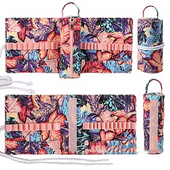 Лист Сумка для хранения вязальных спиц из ткани, портативный органайзер для крючков для путешествий, Чехол-держатель для спиц для переноски принадлежностей для вязания крючком, лист, 37x17.5 см