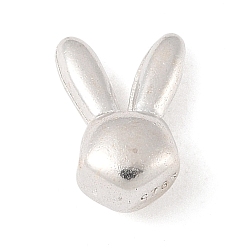 Кролик 925 шарики стерлингового серебра, с печатью 925, серебряный цвет гальваническим, кролик, 10.5x6.5x4 мм, отверстие : 1 мм