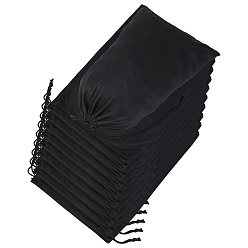 Черный 20шт. мешочки из микрофибры на завязках, прямоугольные, чёрные, 27.3x17.4x0.15 см