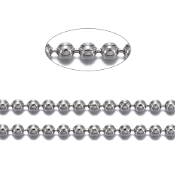 Platinum Brass Ball Chains, Long-Lasting Plated, Soldered, with Spool, Cadmium Free & Lead Free, Platinum, 1.5mm, about 301.83 Feet(92m)/roll