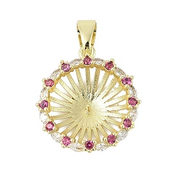 Золотой Латунные микро-паве прозрачные кубические цирконии европейские подвески-шармы, привязка поручительств, за половину пробурено бисера, корзинчатая, без свинца и без кадмия, долговечный, золотые, 21.5x19.5x7 мм, отверстие : 6.5x4 мм