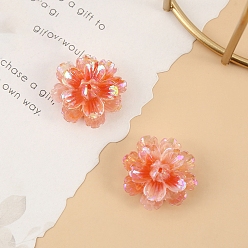 Коралловый Светящиеся цветочные кабошоны из смолы, светится в темноте, коралл, 25 мм, 10 шт / комплект