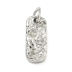 Платина Подвески из прозрачного кубического циркония с микропаве в виде пяти элементов, выполненные в тематике пяти элементов., прямоугольник с земными амулетами, платина, 10.5x4.5x2 мм, Перейти кольцо: 4x0.7 мм, внутренний диаметр: 2.5 мм