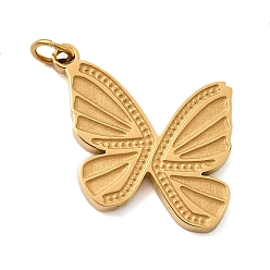 Бабочка 304 подвески из нержавеющей стали, с целью перехода в кольце, ионное покрытие (ip), реальный 18 k позолоченный, бабочка, 16x15.5x1.5 мм, отверстие : 2.5 мм