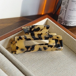 (932FM) Темно-синий аква-матовый с подкладкой Заколки для волос с когтями из ацетата целлюлозы (смола), темно-золотистые, 38x75 мм