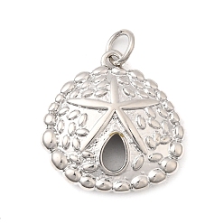 Платина Латунные подвески, формы раковины, долговечный, без свинца и без кадмия, стойки покрытие, с целью перехода в кольце, платина, 19x18.5x4 мм, отверстие : 3.5 мм