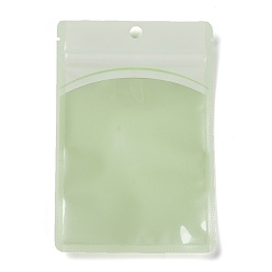 Светло-зеленый Пластиковая сумка с замком на молнии, сумки для хранения, мешок с самоуплотнением, верхнего уплотнения, с окном и вешалкой, прямоугольные, светло-зеленый, 15x10x0.15 см, односторонняя толщина: 3.3 мил(0.085мм)