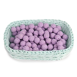 Сливовый Бусины из ткани ручной работы, дерева, покрытого шерстью, круглые, слива, 20 мм