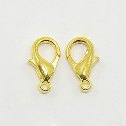 Golden Zinc Alloy Lobster Claw Clasps, Parrot Trigger Clasps, Cadmium Free & Lead Free, Golden, about  12.5mm long, 7mm wide, 3mm thick, hole: 1.5mm