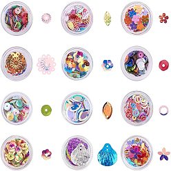 (52) Непрозрачная лаванда Пластиковые блестки, блестки бисер, Аксессуары для орнаментов, разнообразные, разноцветные, 13x9.8x2 см