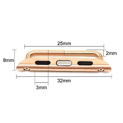 Розовое Золото 316 разъем ремешка из нержавеющей стали для iwatch, розовое золото , 8x32x3 мм, внутренний диаметр: 20 мм
