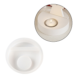 Плоский Круглый Силиконовые формы-держатели своими руками, формы для литья смолы, инструменты для производства глиняных ремесел, белые, плоско-круглые, 105x25 мм, внутренний диаметр: 38 мм