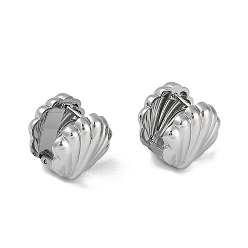 Нержавеющая Сталь Цвет 304 серьги-кольца в форме ракушки из нержавеющей стали, цвет нержавеющей стали, 15x16x14.5 мм