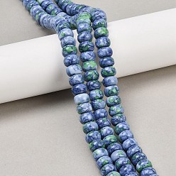 Синий Нити окрашенных синтетических бусин из речного камня, рондель, синие, 10x6 мм, отверстие : 1.2 мм, около 62 шт / нитка, 15.63'' (39.7 см)