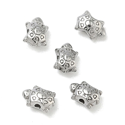 Нержавеющая Сталь Цвет 304 из нержавеющей стали бусы, черепаха, цвет нержавеющей стали, 8x6x4 мм, отверстие : 1.4 мм