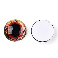 Schamottestein Glas cabochons, halbrund mit Auge, Schamottestein, 20x6.5 mm