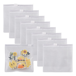 Прозрачный 20шт. прозрачные ПВХ пакеты для хранения с застежкой-молнией, квадратный, прозрачные, 10x10x0.05~0.7 см, односторонняя толщина: 5.5 мил(0.14мм)