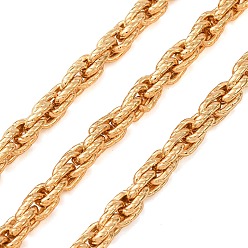Golden 304 Edelstahlseilketten, ungeschweißte, golden, 6x6 mm