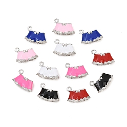 Платина Подвески из эмали и сплава, стойки покрытие, украшения для трусов, без кадмия, без никеля и без свинца, платина, 13x19x6 мм, отверстие : 1.8 мм