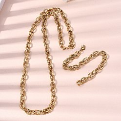 Настоящее золото 18K Унисекс 304 браслеты и ожерелья из нержавеющей стали, ионное покрытие (ip), реальный 18 k позолоченный, 600 мм