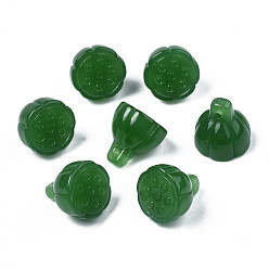 Meergrün Nachahmung Jade-Glas-Charme, seedpod der Lotus, Meergrün, 13x13 mm, Bohrung: 1.2 mm