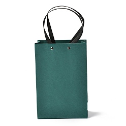 Темно-серый Прямоугольные бумажные пакеты, с нейлоновыми ручками, для подарочных пакетов и сумок, темно-серый, 16x0.4x24 см