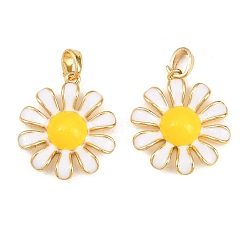 Золотой Латунь эмаль подвески, , золотые, 21x18.5x4 мм, отверстие : 4.5x2.5 мм