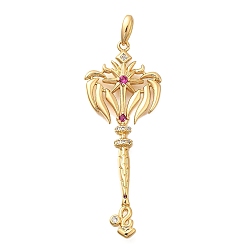 Лео Латунные микро проложить кубического циркония большие кулоны, палочка с подвесками в виде созвездий, долговечный, без никеля , реальный 18 k позолоченный, Лев, 47.5x18.5x3.5 мм, отверстие : 6.5x3 мм