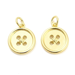 Настоящее золото 18K Латунные подвески, подвески-кнопки, долговечный, стойки покрытие, без свинца и без кадмия, ионное покрытие (ip), с целью перехода в кольце, реальный 18 k позолоченный, 15.5x13x2.5 мм
