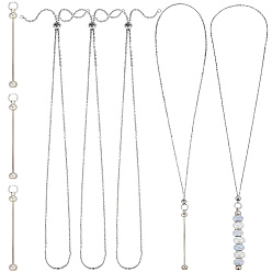 Платиновый & Цвет Нержавейки Набор для изготовления ожерелья своими руками, в том числе железный стержень из бисера брелок, 304 изготовление колье-слайдера из нержавеющей стали, платины и нержавеющая сталь цвет, колье: 23-5/8 дюйм (60 см)