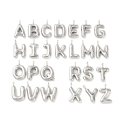 Нержавеющая Сталь Цвет 26 шт. пухлые 304 комплект подвесок из нержавеющей стали, Письмо ~ Z, цвет нержавеющей стали, 23.5~24.5x11.5~20x6 мм, отверстие : 4.5 мм, 26 шт / комплект