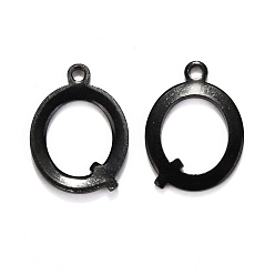 Letter Q 304 прелести нержавеющей стали алфавит, ионное покрытие (ip), электрофорез черный, letter.q, 12.5x9x1 мм, отверстие : 1 мм