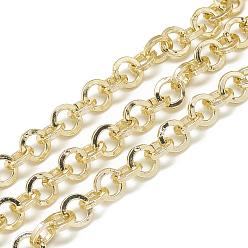 Золотистый Алюминиевые роликовые цепи, отрыгивающие цепи, несварные, плоское кольцо, золотые, 8x1.6 мм
