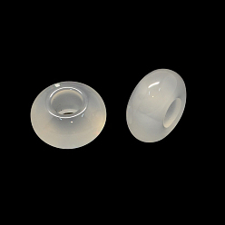 Natural Agate Natural White Agate European Large Hole Beads, Rondelle, 13~14x7~8mm, Hole: 5mm