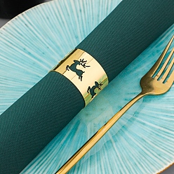 Олень Рождественские кольца для салфеток из железа и сплава, держатель для салфеток, ежедневный доступ в ресторан, золотые, олень, 30 мм, внутренний диаметр: 42.5 мм