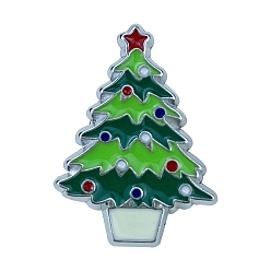 Arbre de Noël Broches en alliage de platine sur le thème de Noël, épingles en émail, arbre de Noël, 26x19mm