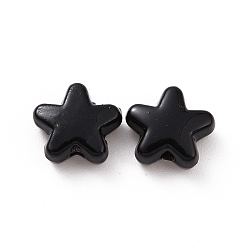 Black Spray Painted Alloy Beads, Star, Black, 7x8x3.5mm, Hole: 1~1.2mm