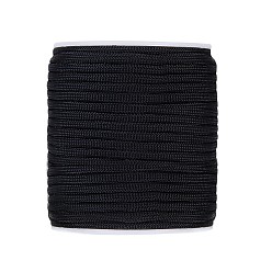 Schwarz Polyesterkorde, Schwarz, 3~4 mm, ca. 33.9 Yards (31 m)/Rolle