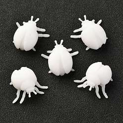 White 3D Resin Model, UV Resin Filler, Epoxy Resin Jewelry Making, Ladybug, White, 19.5x20x10mm