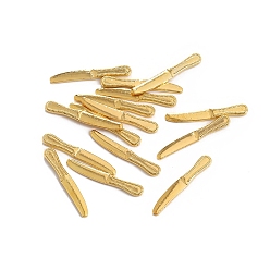 Золотой 100шт. сплав серебра миниатюрные украшения, аксессуары для домашнего кукольного домика с микро-ландшафтом, притворяясь опорными украшениями, нож, золотые, 21x3x1 мм