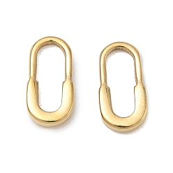 Real 14K Gold Plated 304 Stainless Steel Charms, Pins Charms, Real 14K Gold Plated, 10x5x1.5mm, Hole: 2.8x7.6mm