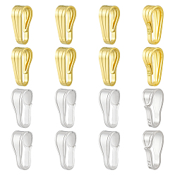 Золотой & Серебряный 16 шт. 2 цвета 925 застежки-кнопки из стерлингового серебра, с печатью 925, золотой и серебряный, 7x2.5~3x2.5~3.5 мм, отверстие : 2x5.5~6 мм, 8 шт / цвет