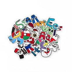 Mixed Color Self-Adhesive Stickers, Lettrt Stickers, for Suitcase, Skateboard, Refrigerator, Helmet, Mobile Phone Shellalphabet

, Mixed Color, 31~63x36~73x0.2mm, 50pcs/bag